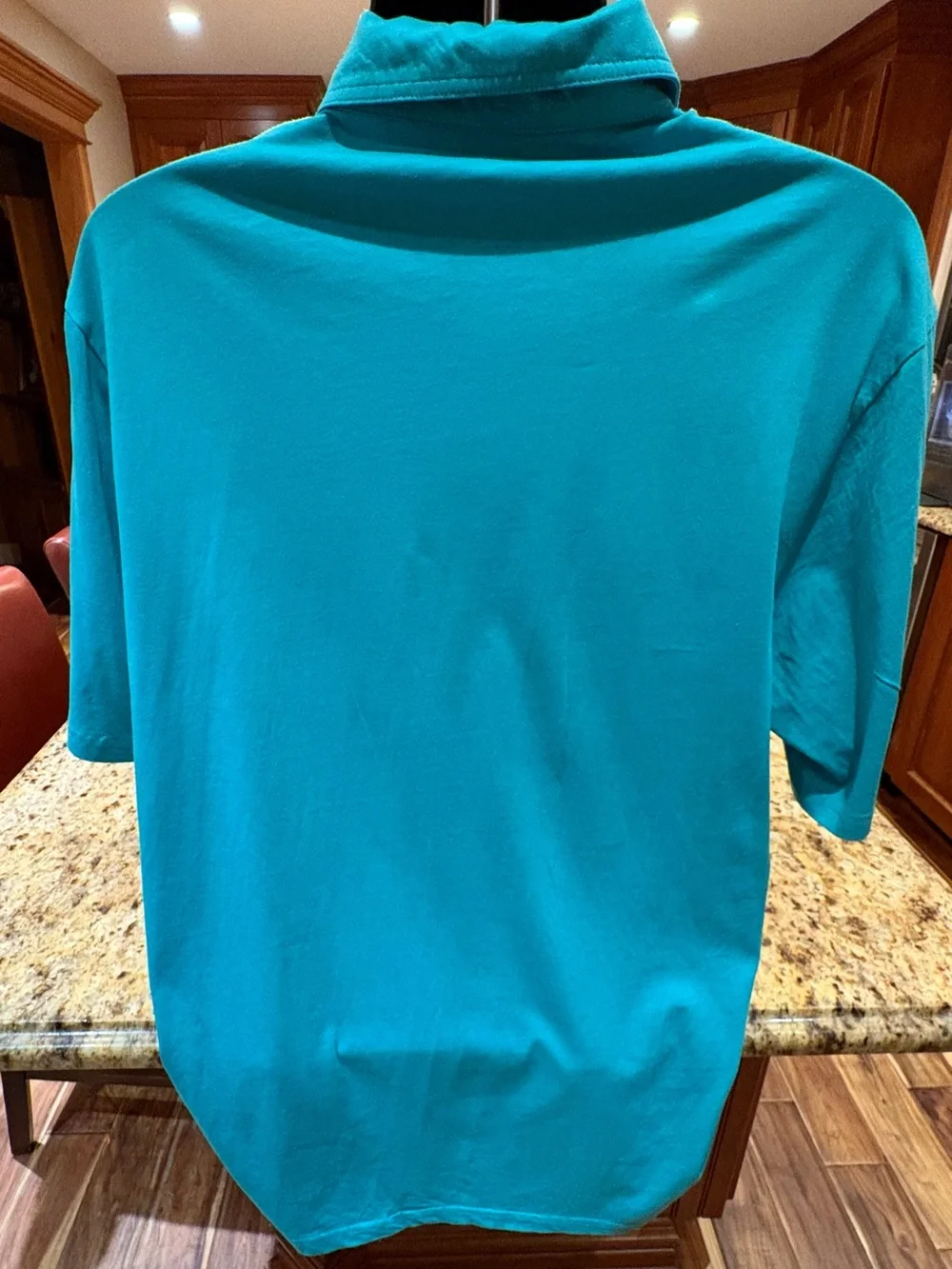 johnnie-O men’s “Hangin’ Out” polo. Sharp teal with iconic logo. XL